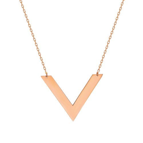Glorria 14k Solid Gold V Necklace Glorria 14k Solid Gold V Necklace