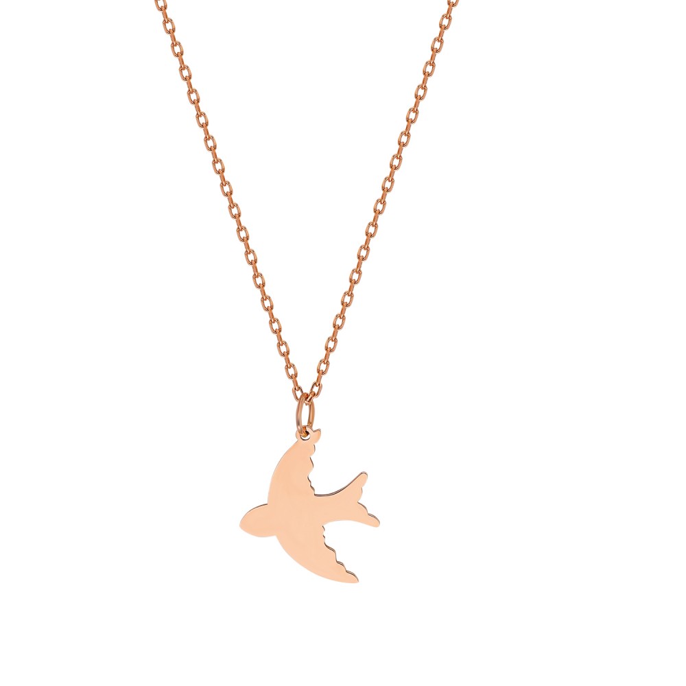 Glorria 14k Solid Gold Phoenix Necklace