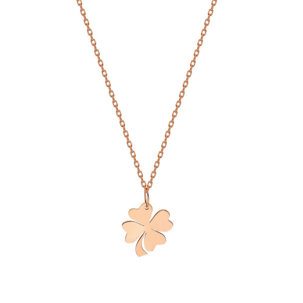 Glorria 14k Solid Gold Clover Necklace