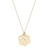 Glorria 14k Solid Gold Rose Theme Necklace