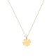 Glorria 14k Solid Gold Pearl Clover Necklace