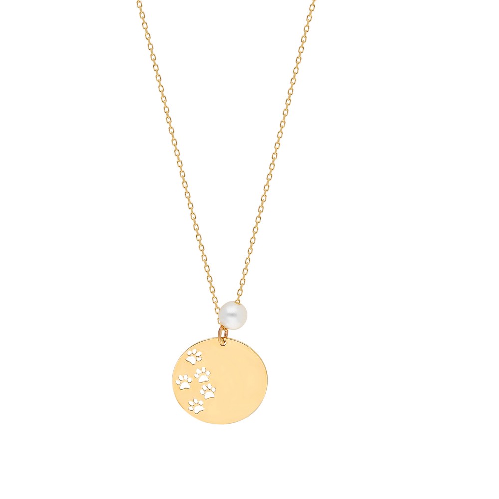 Glorria 14k Solid Gold Pearl Pati Necklace