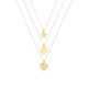 Glorria 14k Solid Gold Three Combine Magic of Love Necklace