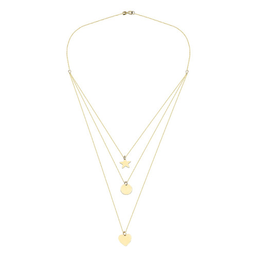 Glorria 14k Solid Gold Three Combine Magic of Love Necklace Glorria 14k Solid Gold Three Combine Magic of Love Necklace