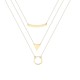 Glorria 14k Solid Gold Three Combine Necklace