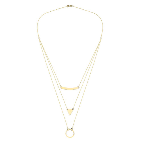 Glorria 14k Solid Gold Three Combine Necklace Glorria 14k Solid Gold Three Combine Necklace