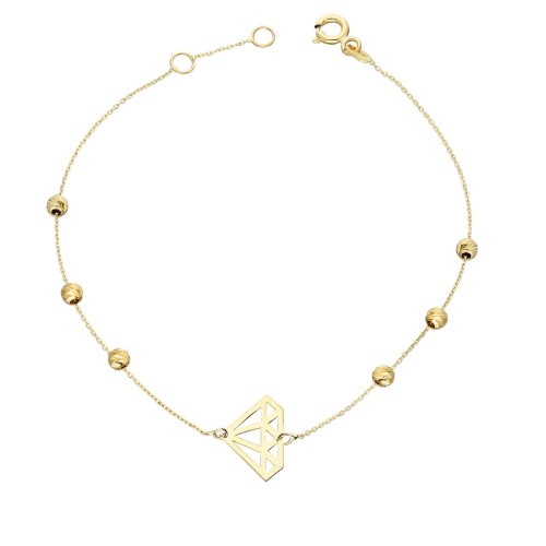 Glorria 14k Solid Gold Dorika Diamond Cut Bracelet Glorria 14k Solid Gold Dorika Diamond Cut Bracelet