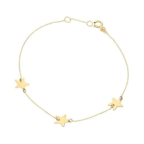 Glorria 14k Solid Gold Star Bracelet Glorria 14k Solid Gold Star Bracelet