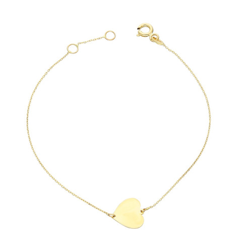 Glorria 14k Solid Gold Heart Bracelet Glorria 14k Solid Gold Heart Bracelet