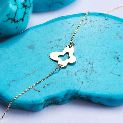 Glorria 14k Solid Gold Butterfly Bracelet Glorria 14k Solid Gold Butterfly Bracelet