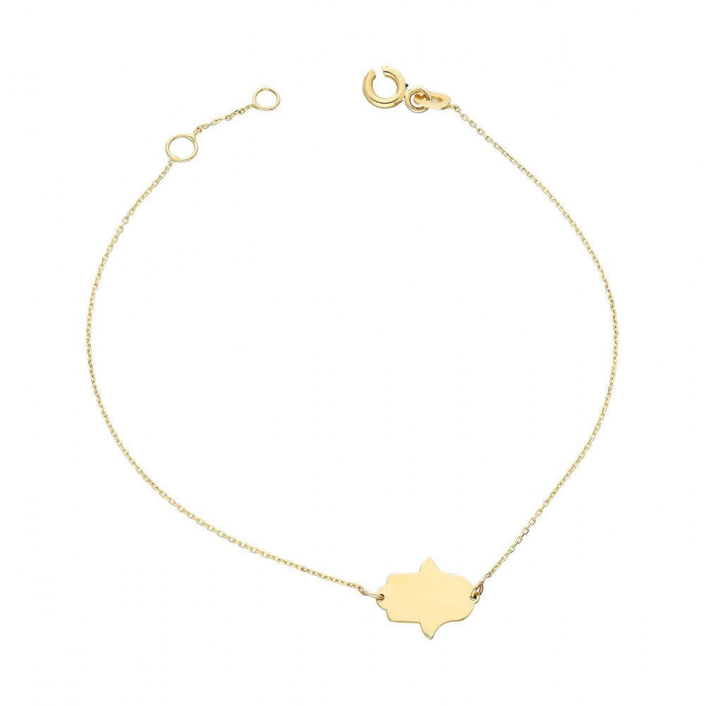 Glorria 14k Solid Gold Hamsa Hands Bracelet