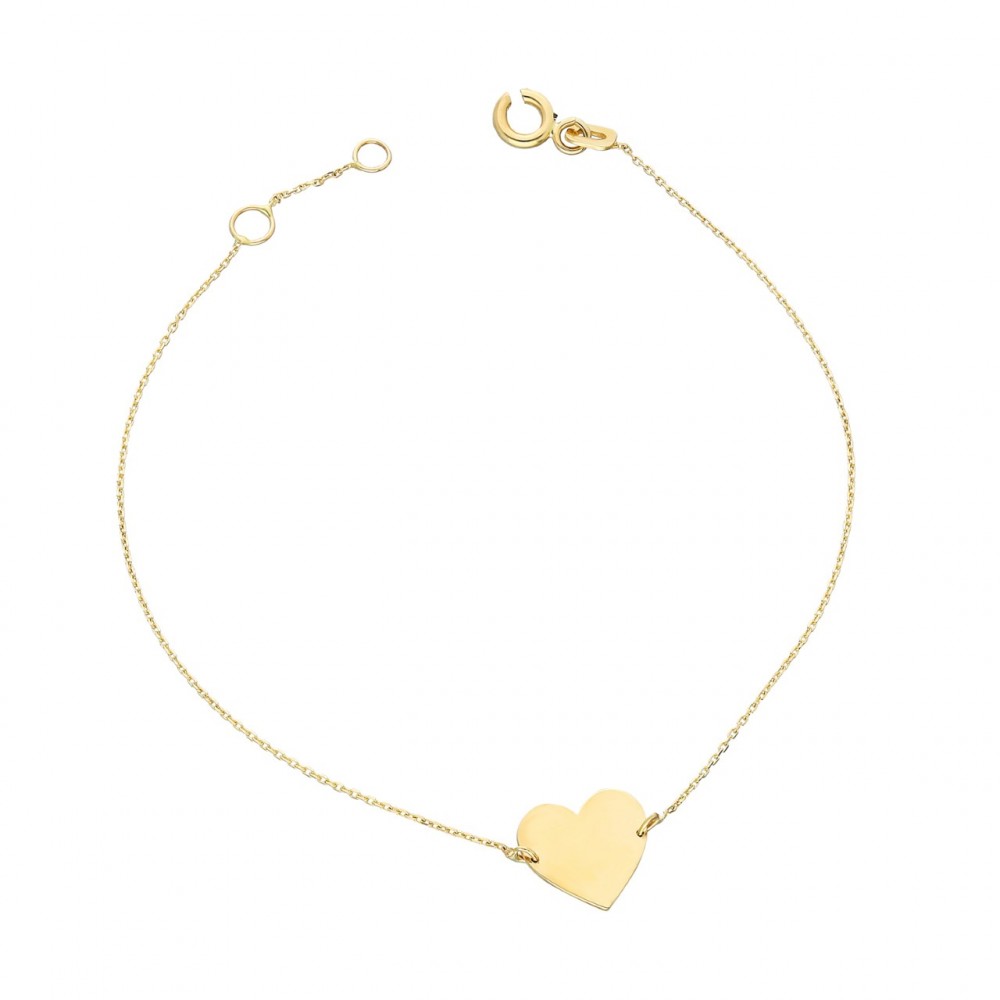 Glorria 14k Solid Gold Heart Bracelet, Watch Gift Set