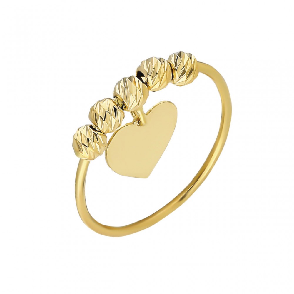 Glorria 14k Solid Gold Dorika Heart Ring