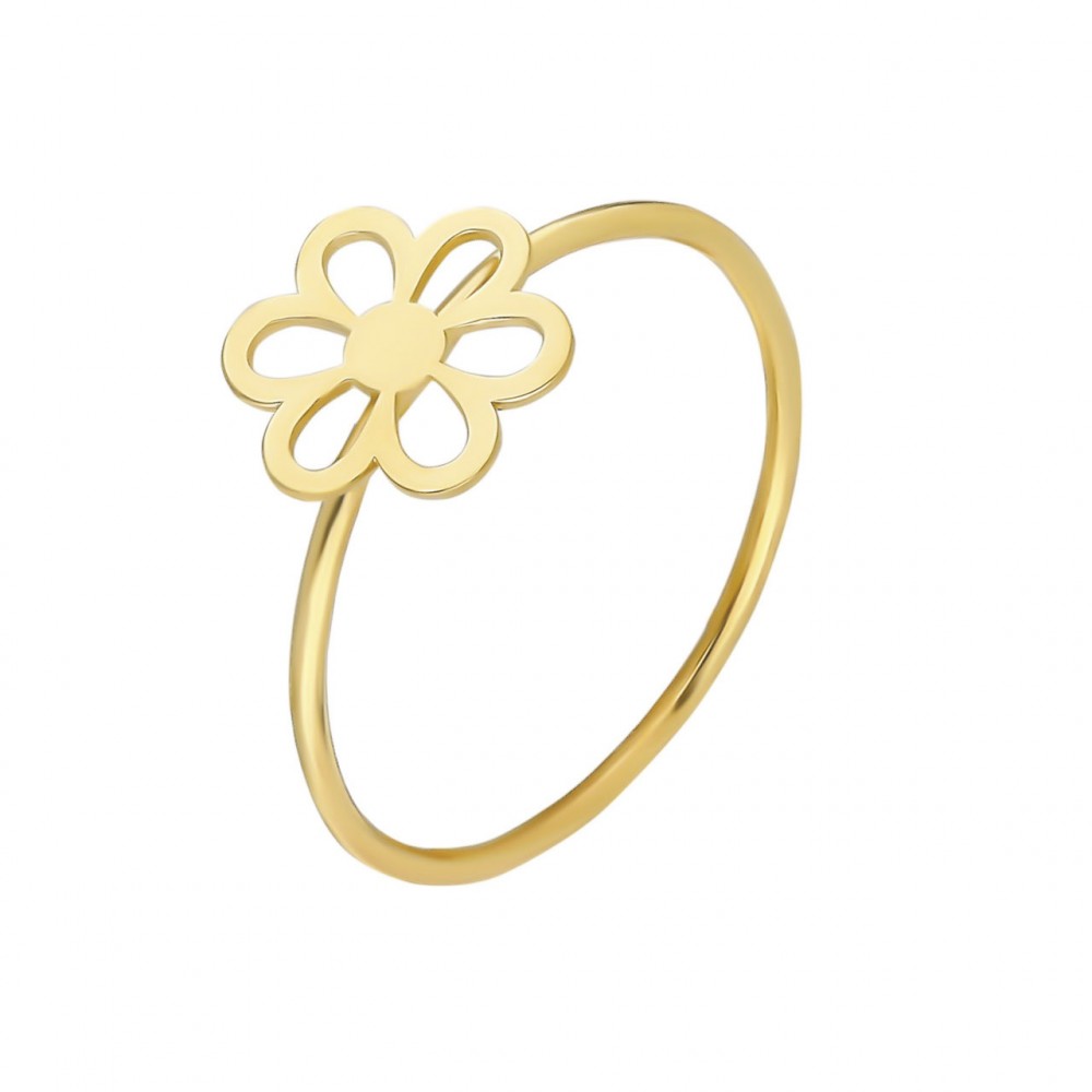 Glorria 14k Solid Gold Daisy Ring