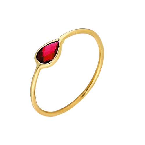 Glorria 14k Solid Gold Red Pave Ring Glorria 14k Solid Gold Red Pave Ring