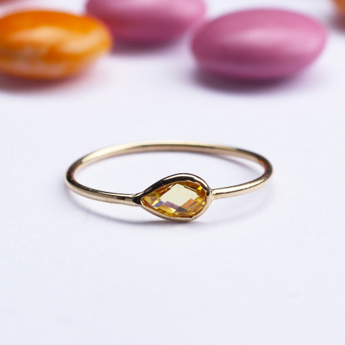 Glorria 14k Solid Gold Yellow Pave Ring Glorria 14k Solid Gold Yellow Pave Ring