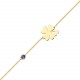 Glorria 14k Solid Gold Clover Curb Bracelet