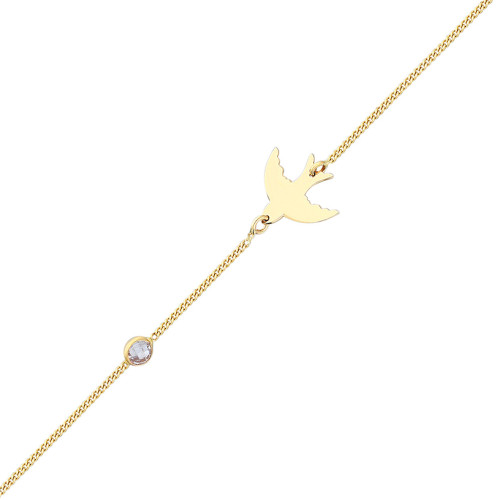 Glorria 14k Solid Gold Phoenix Curb Bracelet Glorria 14k Solid Gold Phoenix Curb Bracelet