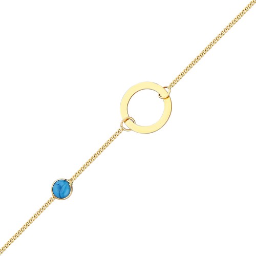 Glorria 14k Solid Gold Circle Curb Bracelet Glorria 14k Solid Gold Circle Curb Bracelet