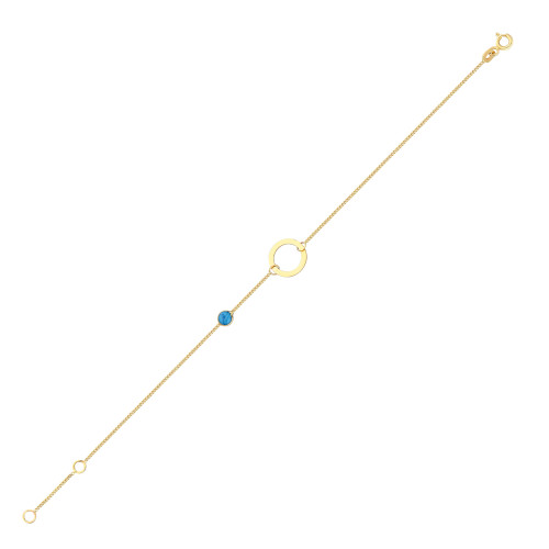 Glorria 14k Solid Gold Circle Curb Bracelet Glorria 14k Solid Gold Circle Curb Bracelet
