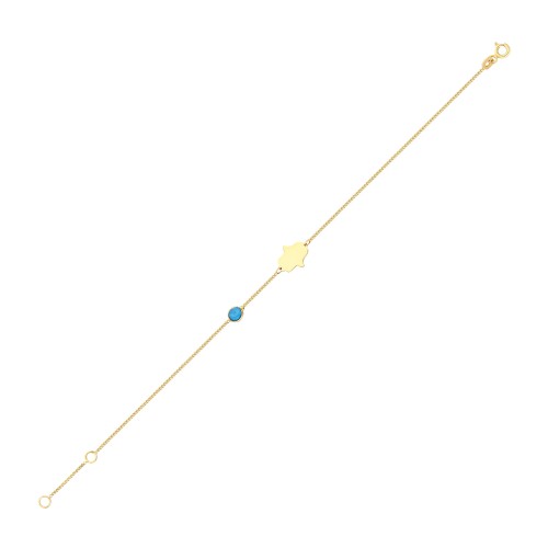Glorria 14k Solid Gold Hamsa Hands Curb Bracelet Glorria 14k Solid Gold Hamsa Hands Curb Bracelet