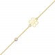 Glorria 14k Solid Gold Daisy Curb Bracelet