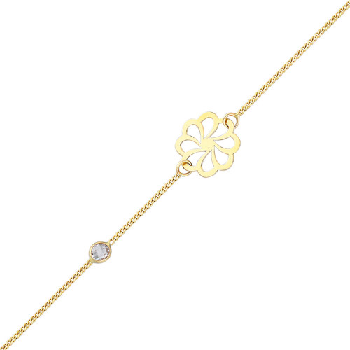 Glorria 14k Solid Gold Theme Curb Bracelet Glorria 14k Solid Gold Theme Curb Bracelet