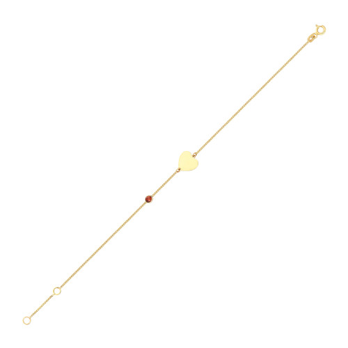 Glorria 14k Solid Gold Heart Curb Bracelet Glorria 14k Solid Gold Heart Curb Bracelet