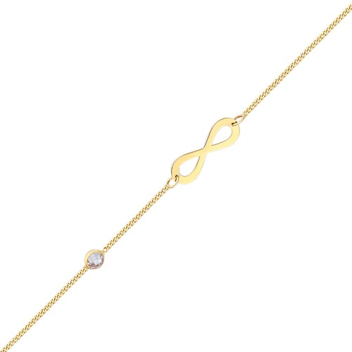 Glorria 14k Solid Gold Infinity Curb Bracelet Glorria 14k Solid Gold Infinity Curb Bracelet
