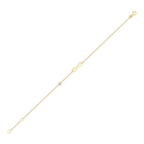 Glorria 14k Solid Gold Infinity Curb Bracelet Glorria 14k Solid Gold Infinity Curb Bracelet