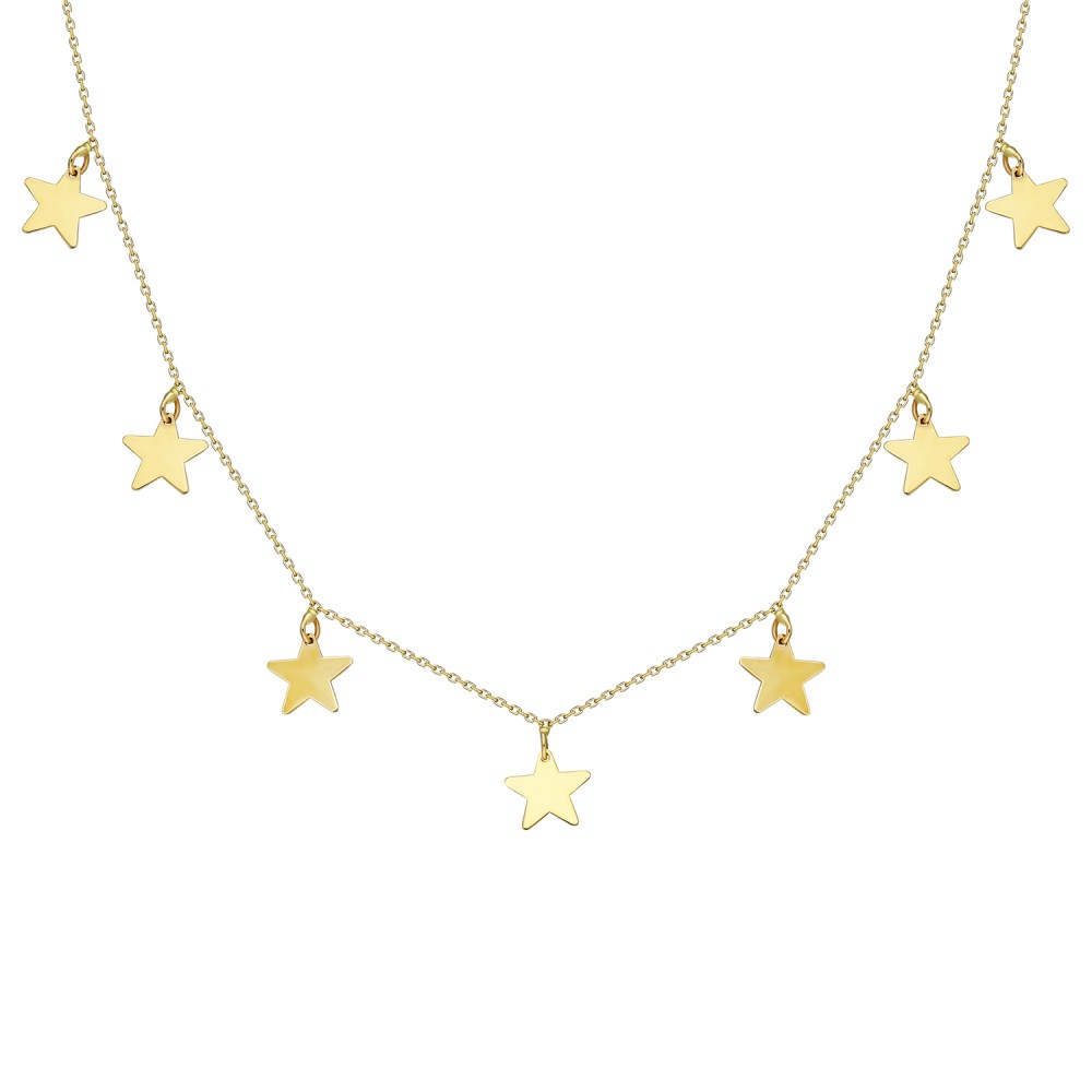 Glorria 14k Solid Gold Star Necklace