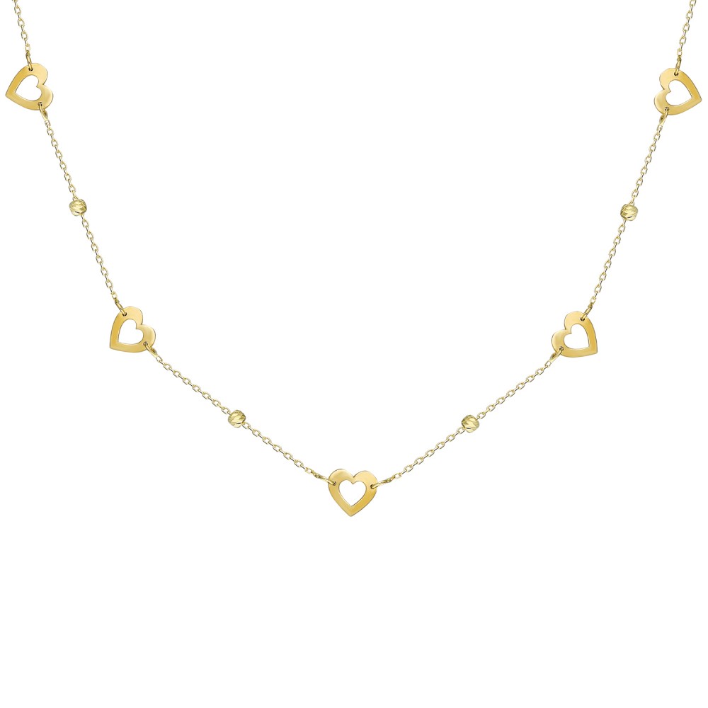 Glorria 14k Solid Gold Dorika Heart Necklace