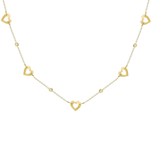 Glorria 14k Solid Gold Dorika Heart Necklace Glorria 14k Solid Gold Dorika Heart Necklace
