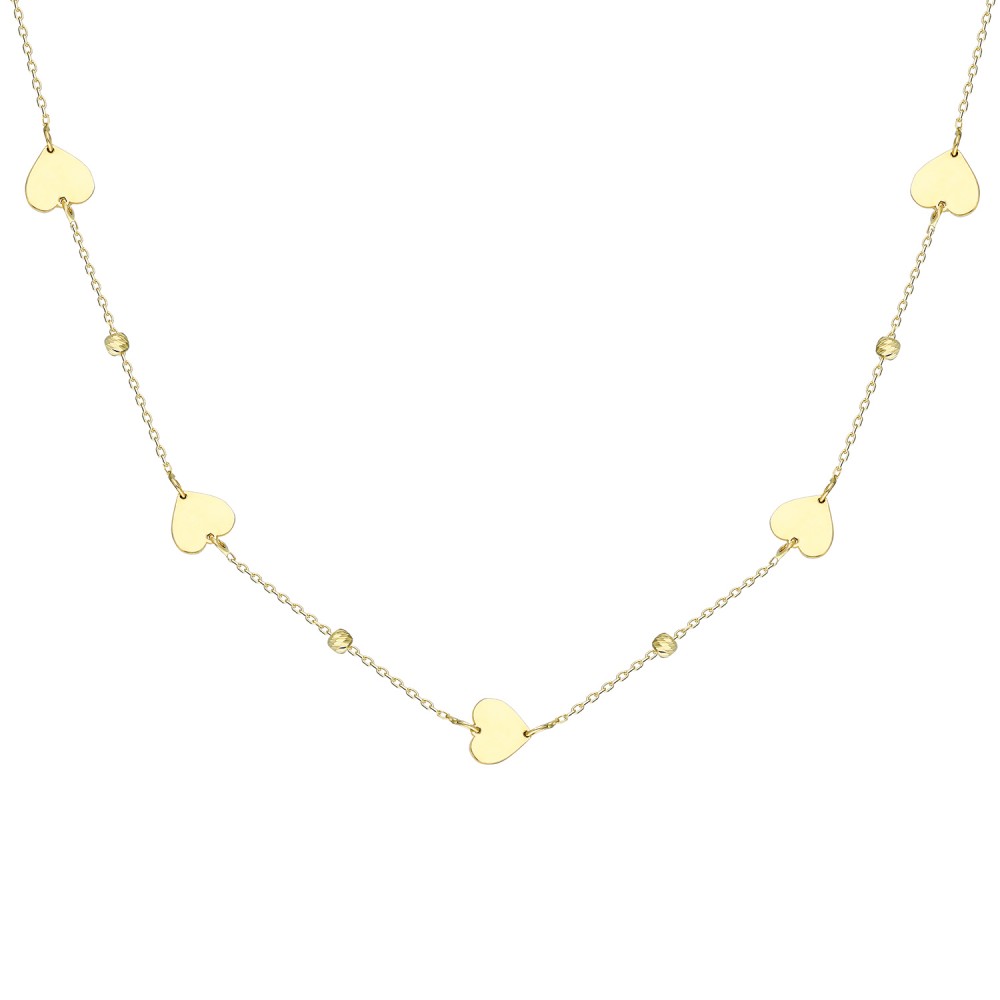 Glorria 14k Solid Gold Dorika Heart Necklace