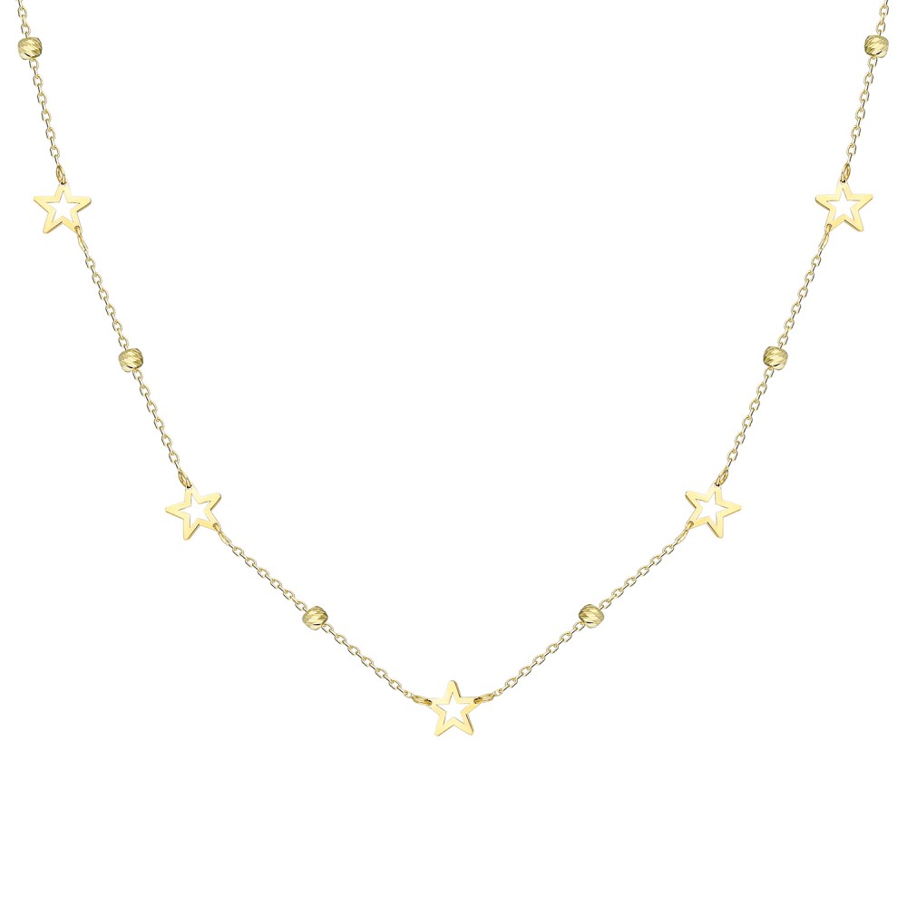 Glorria 14k Solid Gold Dorika Star Necklace