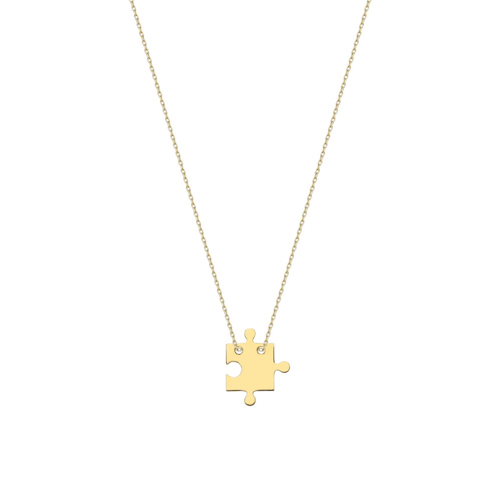 Glorria 14k Solid Gold Puzzle Necklace