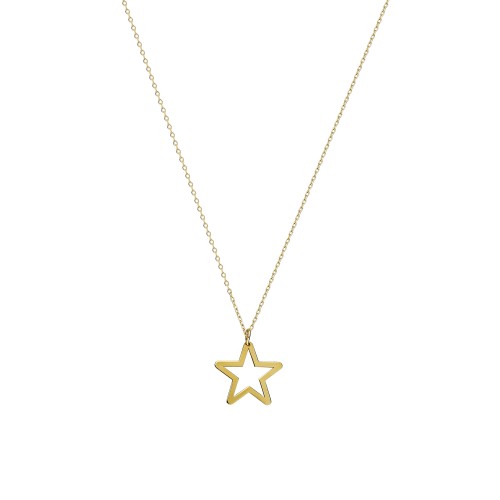 Glorria 14k Solid Gold Star Necklace