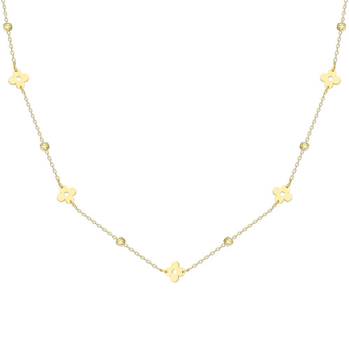 Glorria 14k Solid Gold Dorika Flower Necklace Glorria 14k Solid Gold Dorika Flower Necklace
