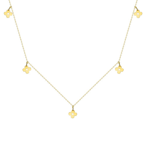 Glorria 14k Solid Gold Flower Necklace Glorria 14k Solid Gold Flower Necklace
