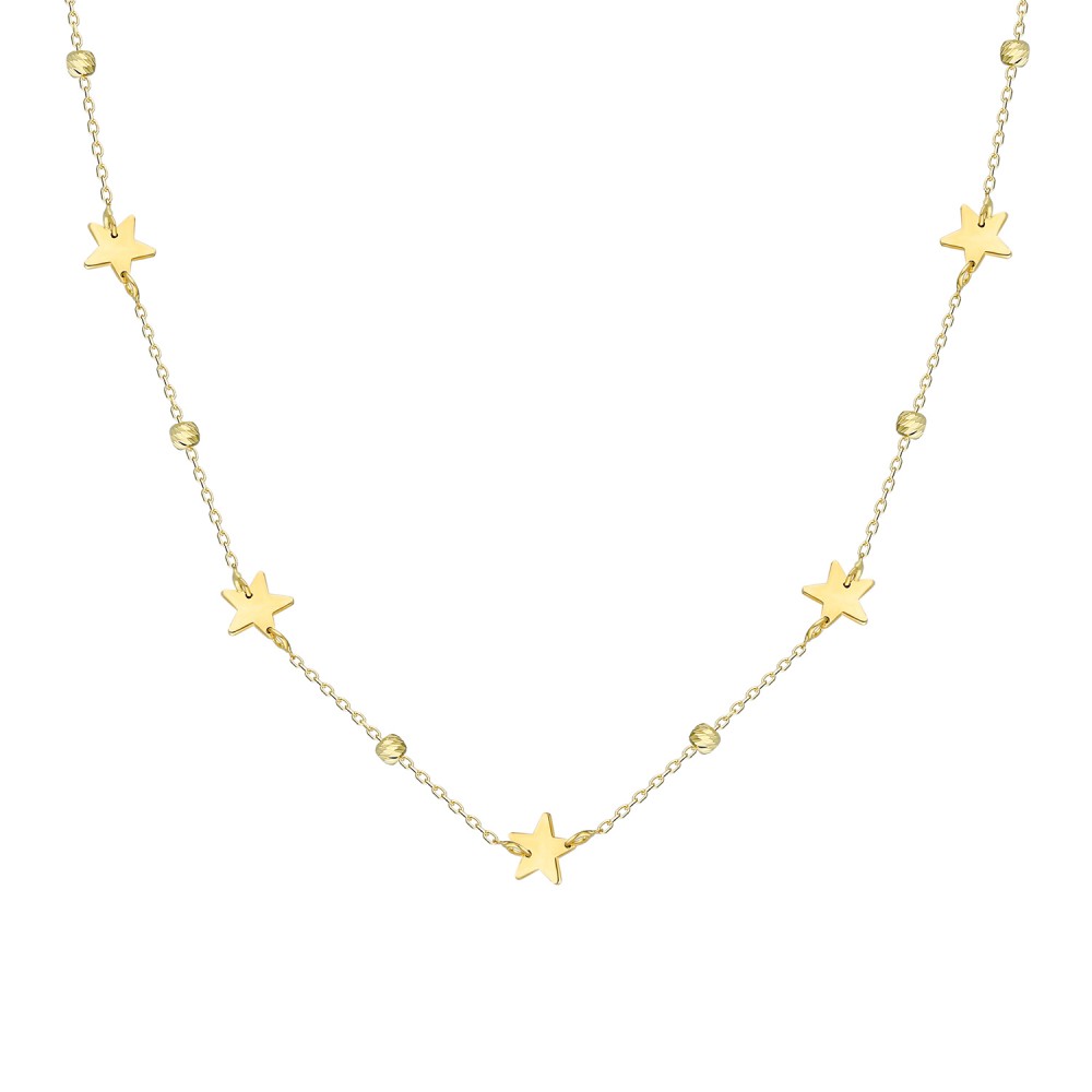 Glorria 14k Solid Gold Dorika Star Necklace