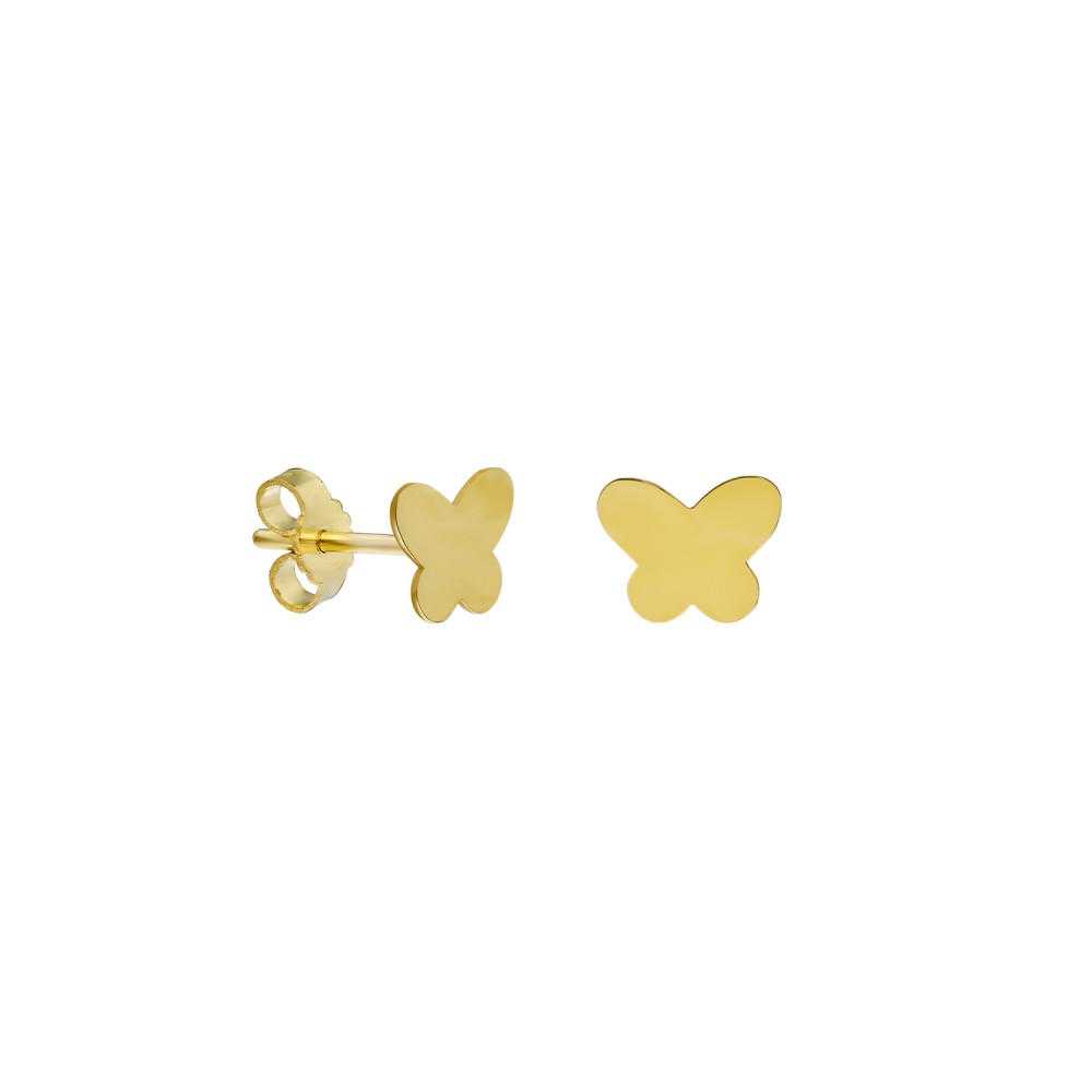 Glorria 14k Solid Gold Butterfly Earring