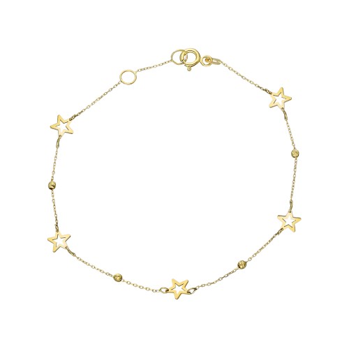 Glorria 14k Solid Gold Dorika Star Bracelet Glorria 14k Solid Gold Dorika Star Bracelet