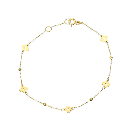 Glorria 14k Solid Gold Dorika Flower Bracelet Glorria 14k Solid Gold Dorika Flower Bracelet