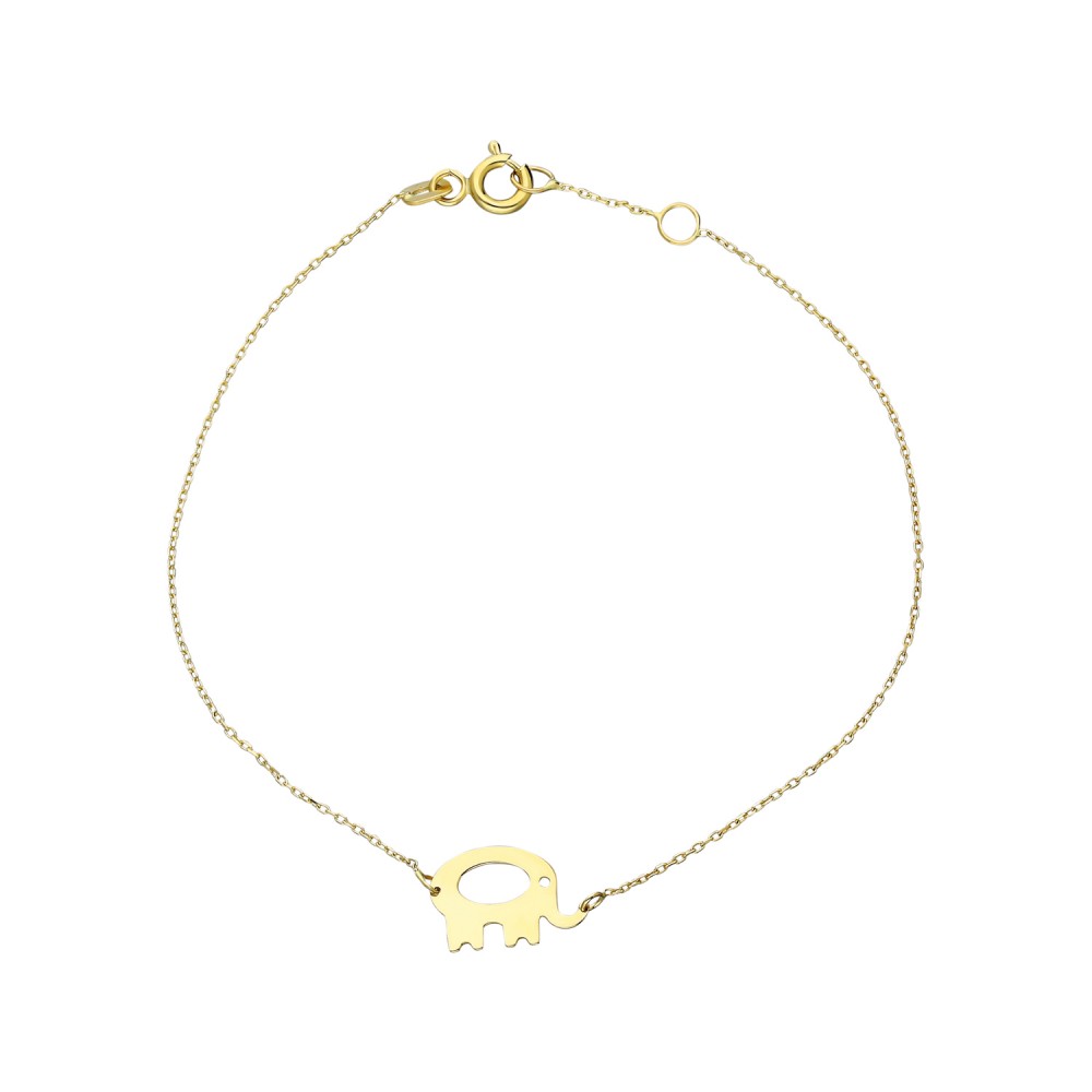 Glorria 14k Solid Gold Elephant Bracelet