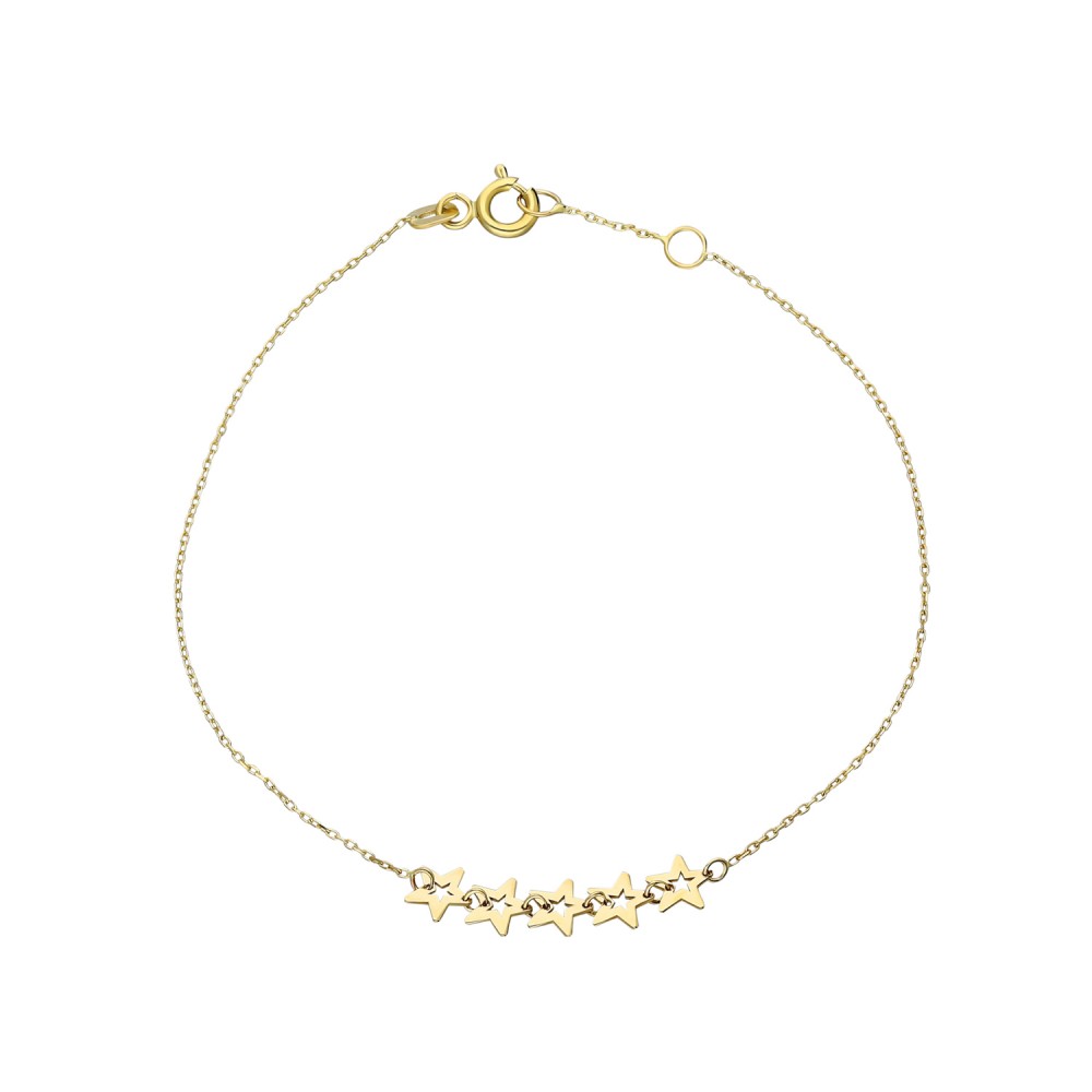 Glorria 14k Solid Gold Star Bracelet