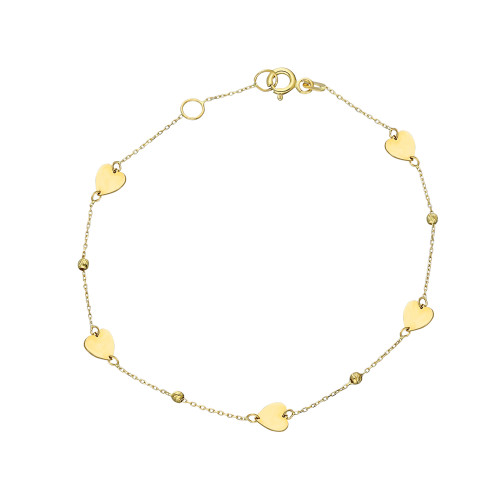Glorria 14k Solid Gold Dorika Heart Bracelet Glorria 14k Solid Gold Dorika Heart Bracelet