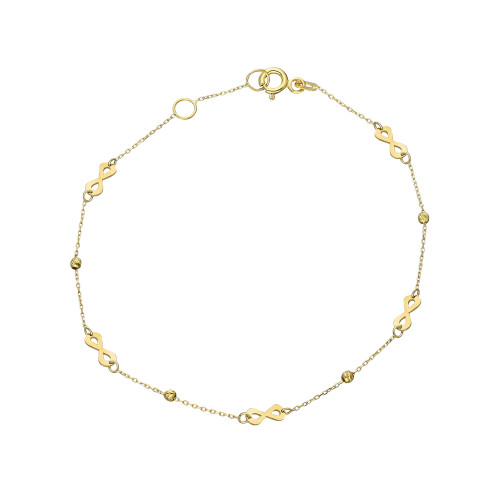 Glorria 14k Solid Gold Dorika İnfinity Bracelet Glorria 14k Solid Gold Dorika İnfinity Bracelet