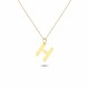 Glorria 14k Solid Gold Letter H Necklace