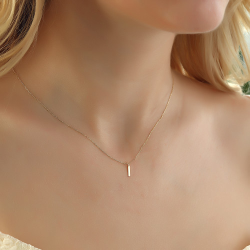 Glorria 14k Solid Gold Letter I Necklace Glorria 14k Solid Gold Letter I Necklace