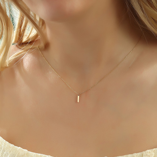 Glorria 14k Solid Gold Letter İ Necklace Glorria 14k Solid Gold Letter İ Necklace